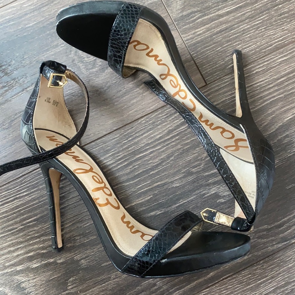 Strappy black heels